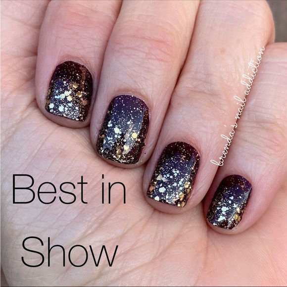 Color Street Other - *Retired, HTF* Color Street: Best in Show | Maroon Gold Glitter Fall Autumn